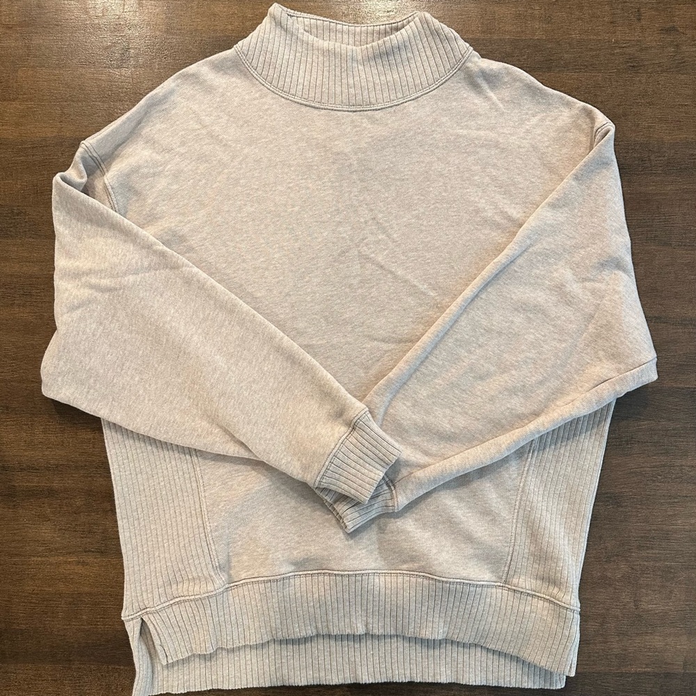 Aerie Down-to-Earth Oversized Mockneck Sweatshirt, size S